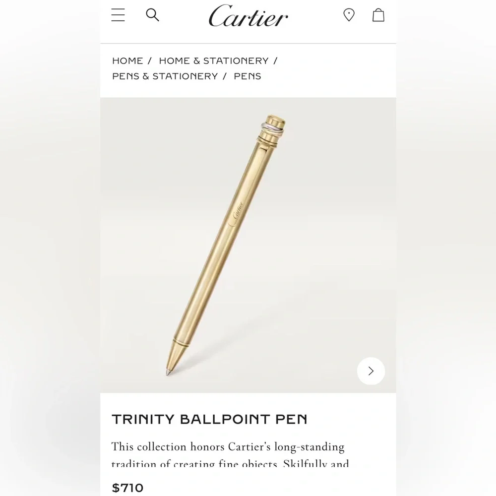 Cartier Gold Trinity Ballpoint Pen